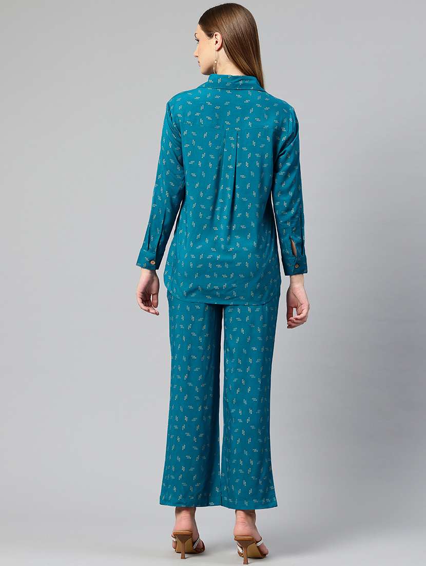women printed shirt and trouser co-ord set - 21547516 -  Standard Image - 3