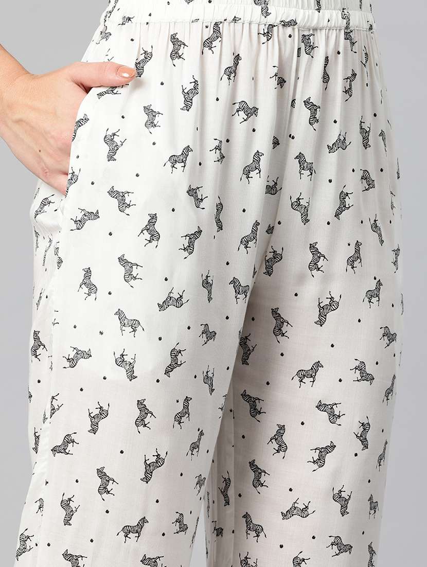 white rayon top and trouser set coord - 21547526 -  Standard Image - 5