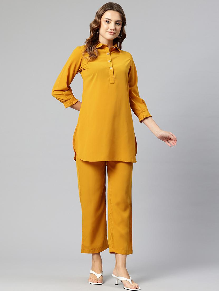 women solid top and trouser co-ord set - 21547543 - Zoom Image - 0