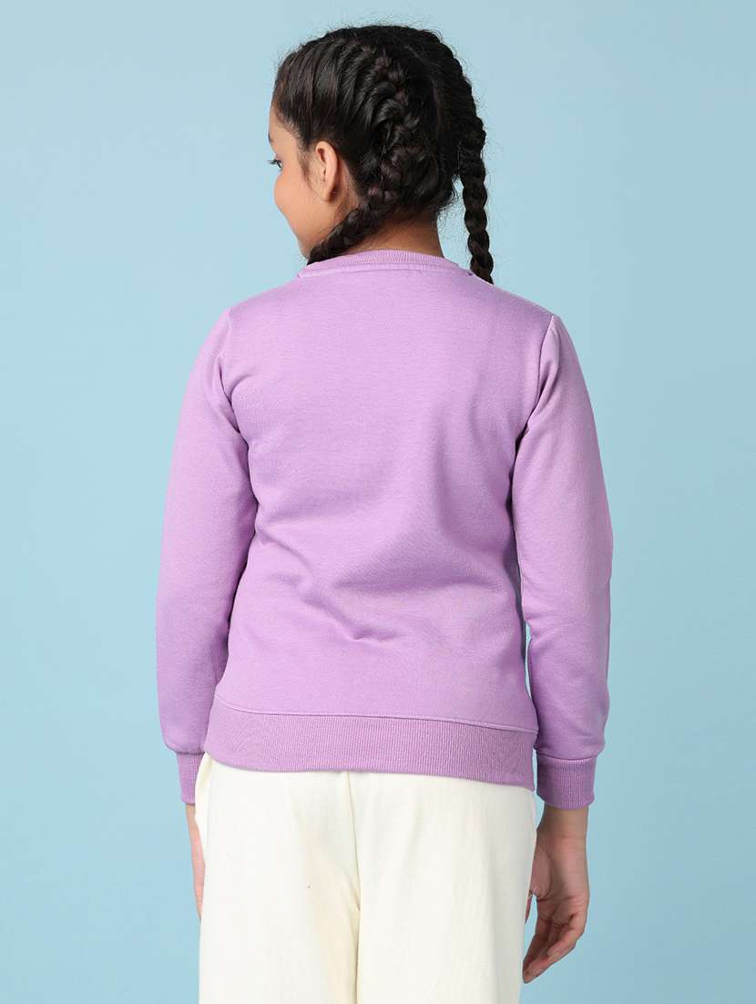 girls lavender solid long sleeve sweatshirt - 21547600 -  Standard Image - 3