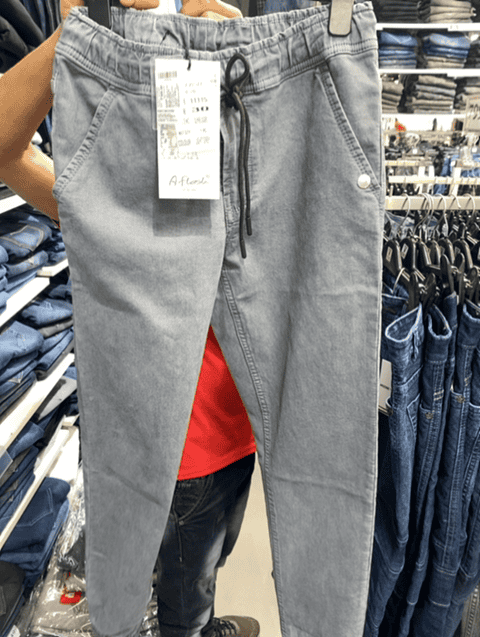 light grey pc dobby denim jeans - 21547653 - Standard Image - 0