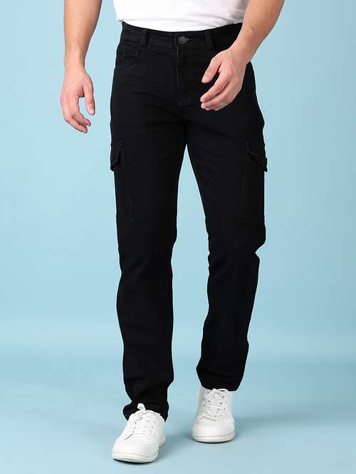 men black solid mid rise ankle length jean - 21547655 - Standard Image - 0