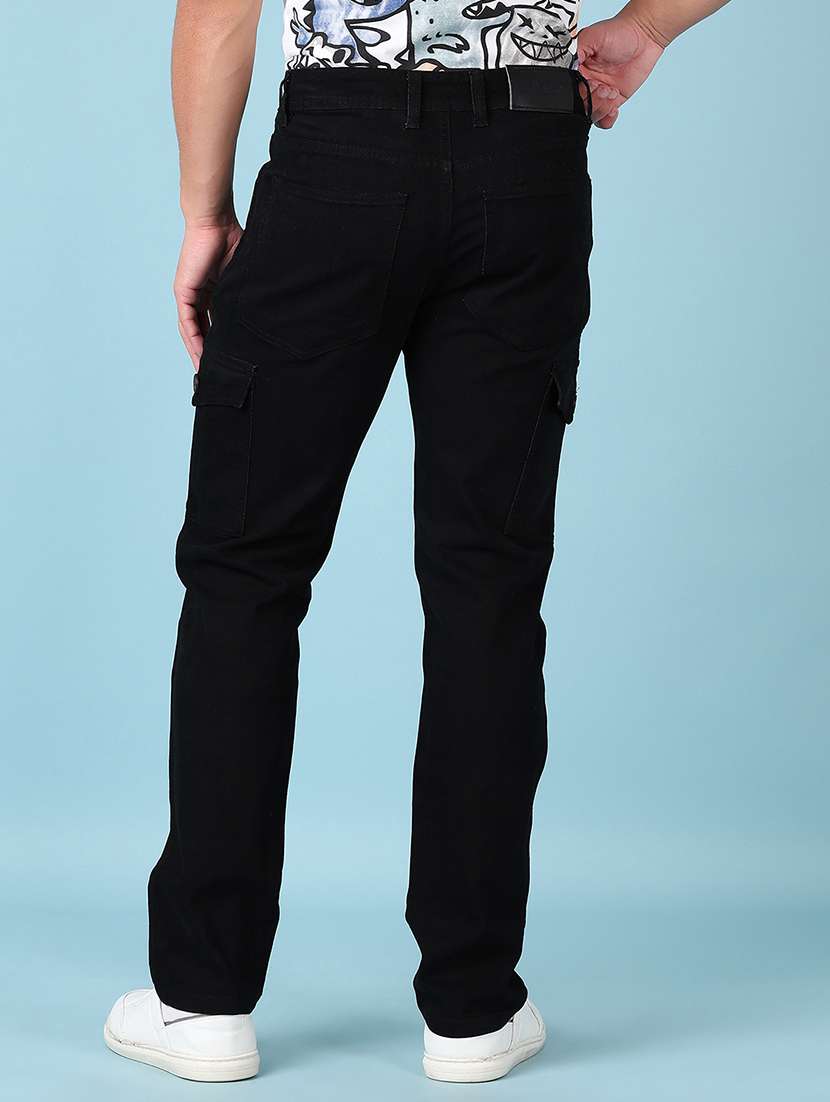 men black solid mid rise ankle length jean - 21547655 - Standard Image - 3