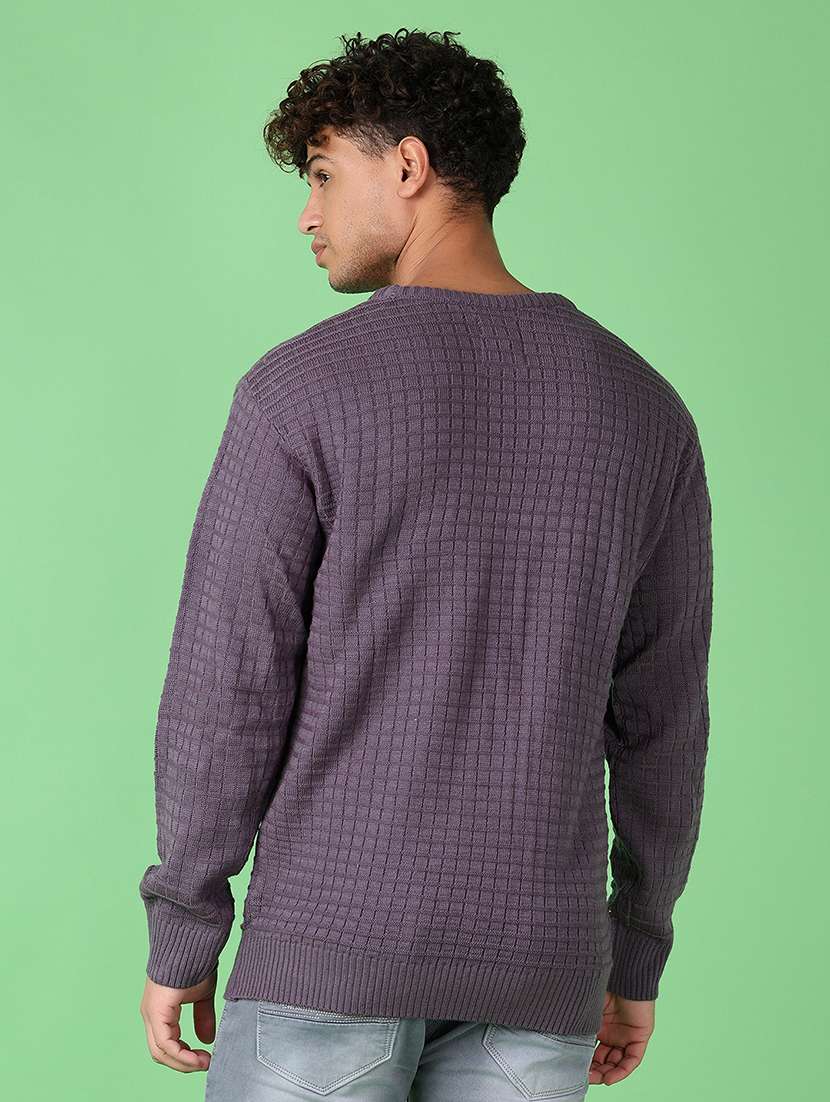 men long sleeves self design pullover - 21547657 -  Standard Image - 3