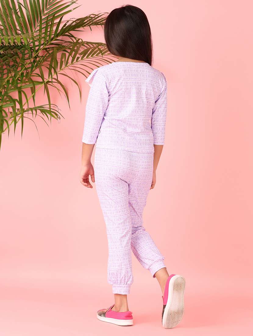 girls geometric printed top & trouser full length sets - 21547659 -  Standard Image - 3