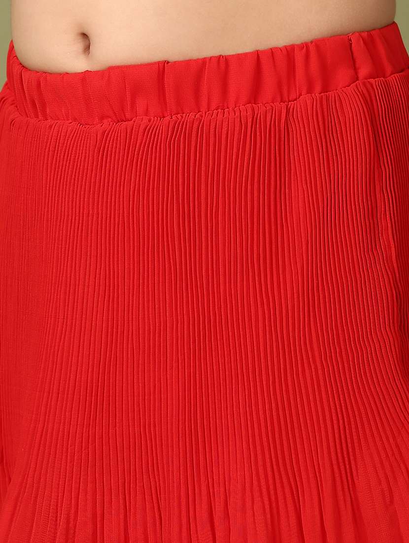 girls red solid flared skirt - 21547665 -  Standard Image - 5