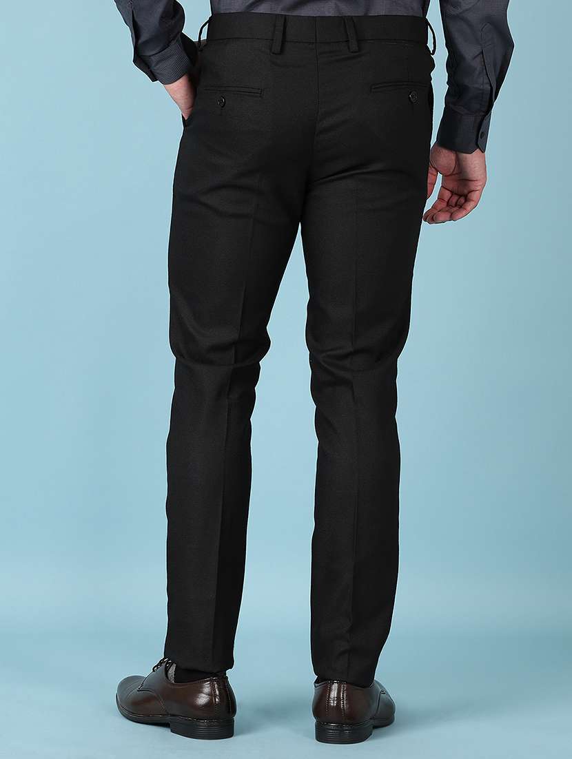 men mid rise solid flat front formal trouser - 21547729 -  Standard Image - 3
