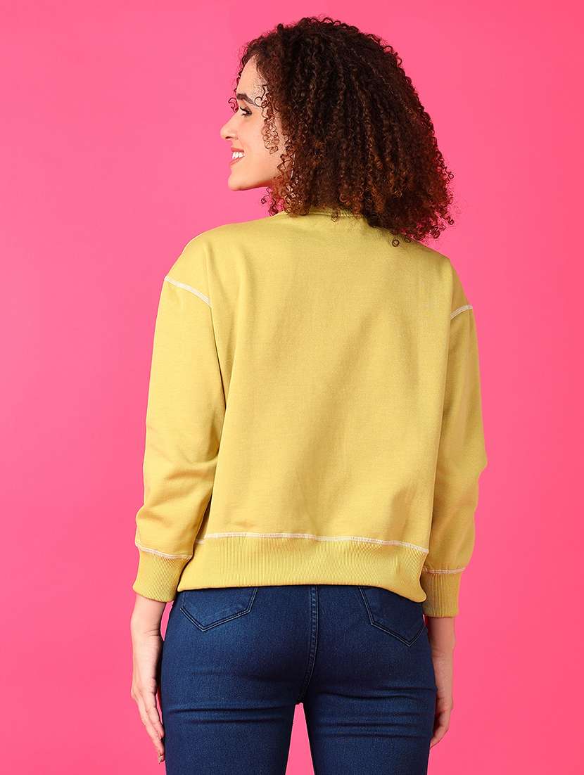 women chest print long sleeve sweatshirt - 21547924 -  Standard Image - 3