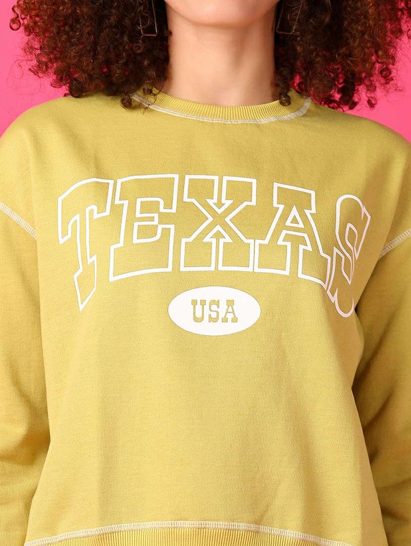 women chest print long sleeve sweatshirt - 21547924 -  Standard Image - 5