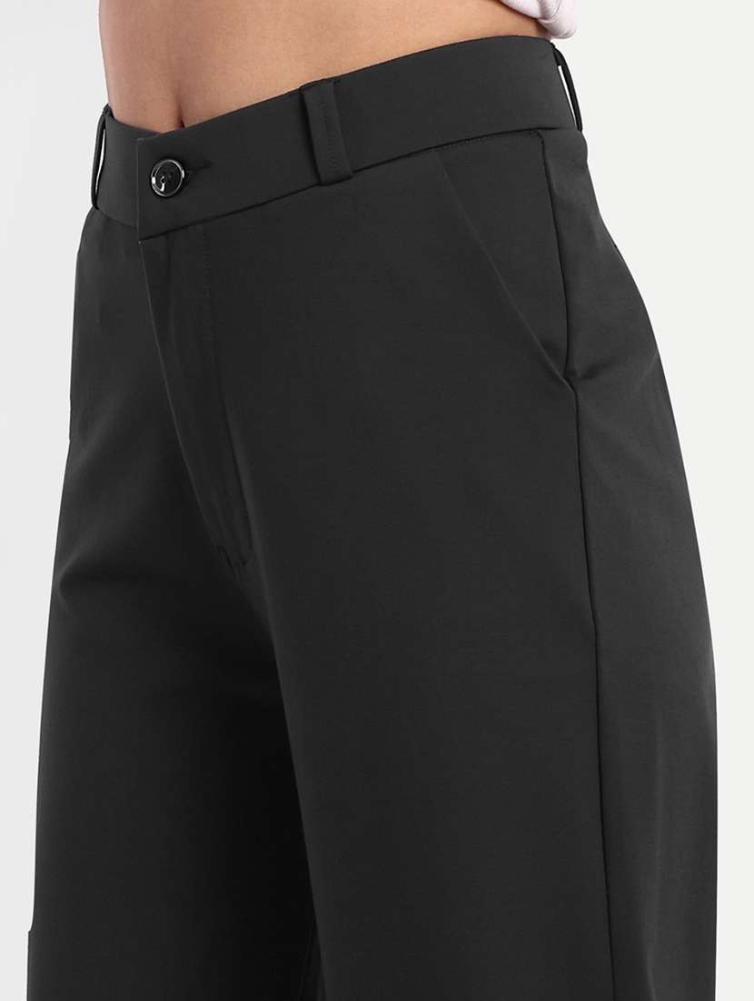 women solid relaxed fit tailored pant - 21548916 -  Standard Image - 5