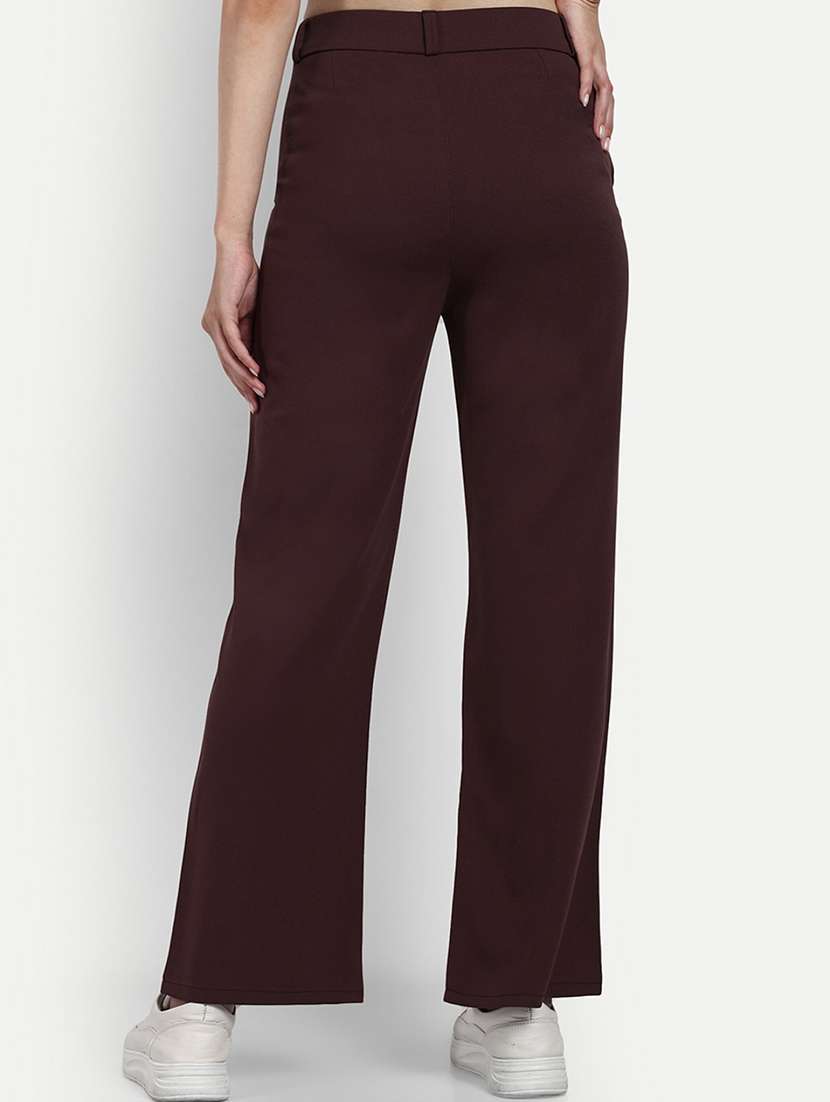 women solid relaxed fit tailored trouser - 21548917 -  Standard Image - 3