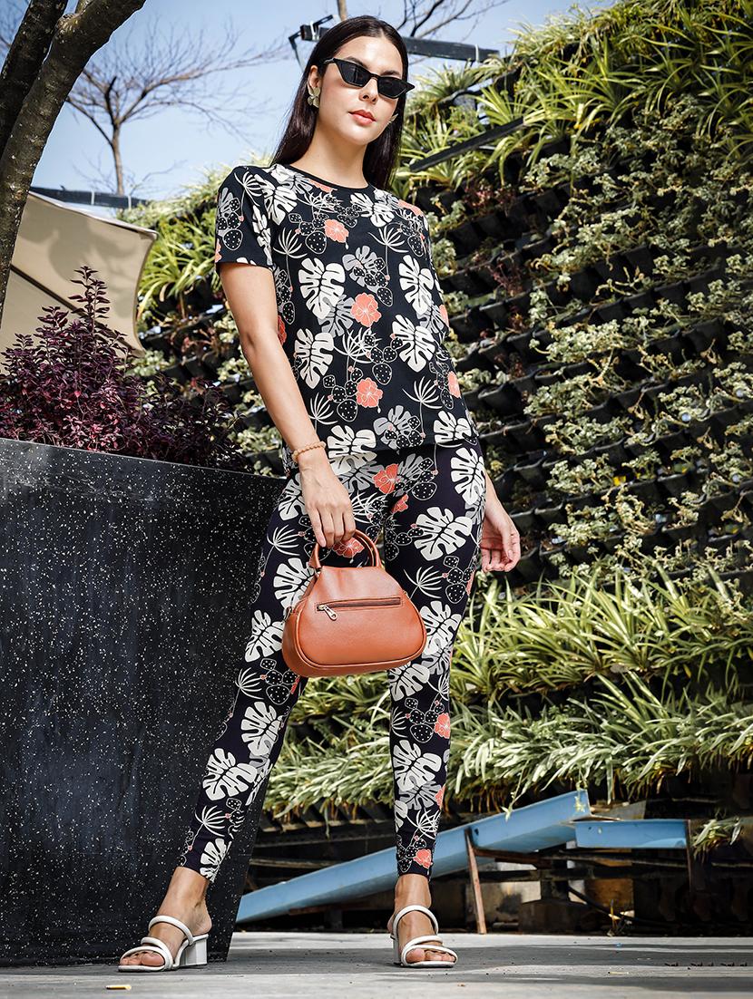 women floral printed ankle length leggings - 21548929 - Standard Image - 3