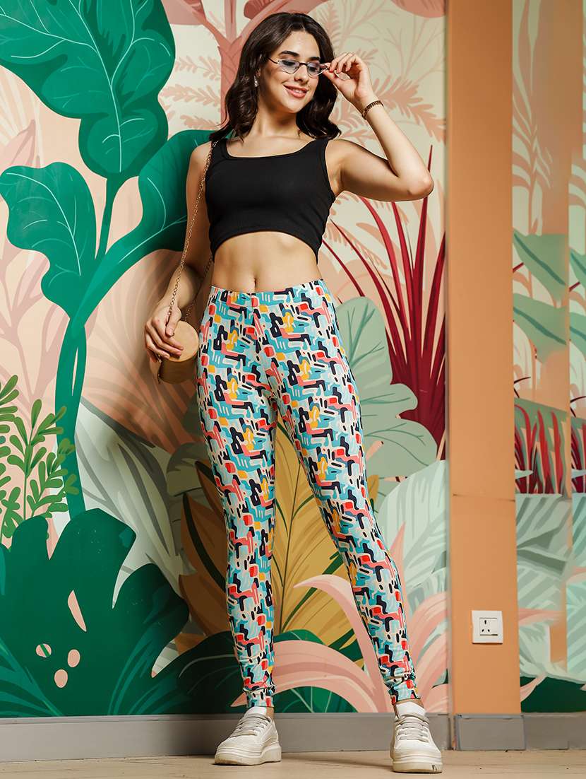 women printed ankle length leggings - 21548934 - Standard Image - 3