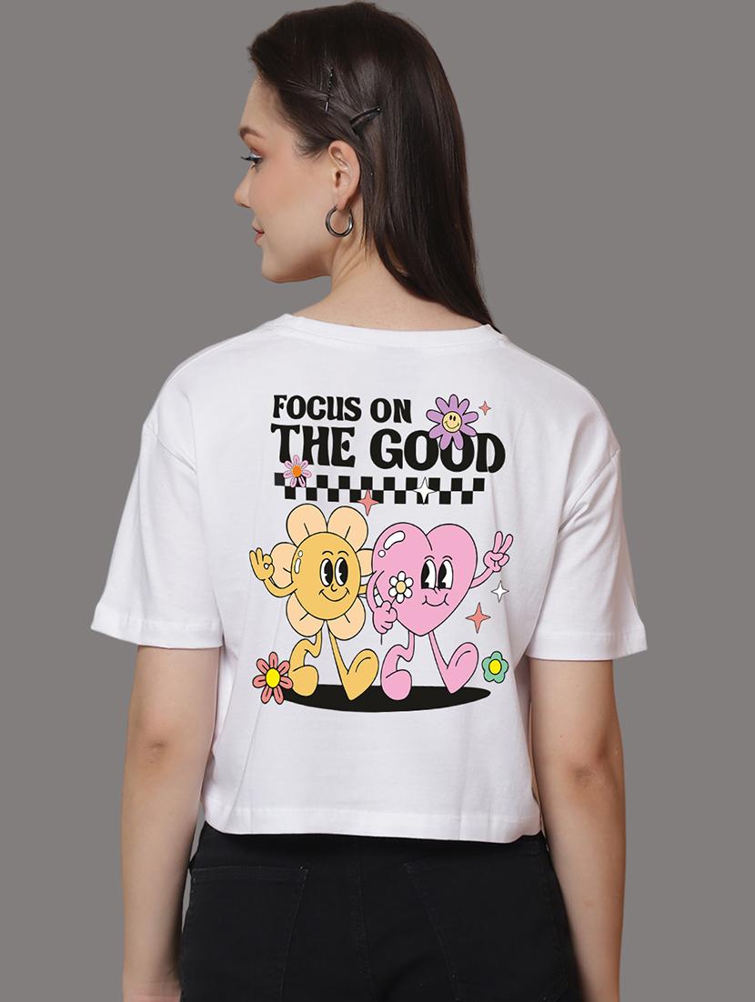 women front & back print round neck t-shirt - 21548942 - Standard Image - 3