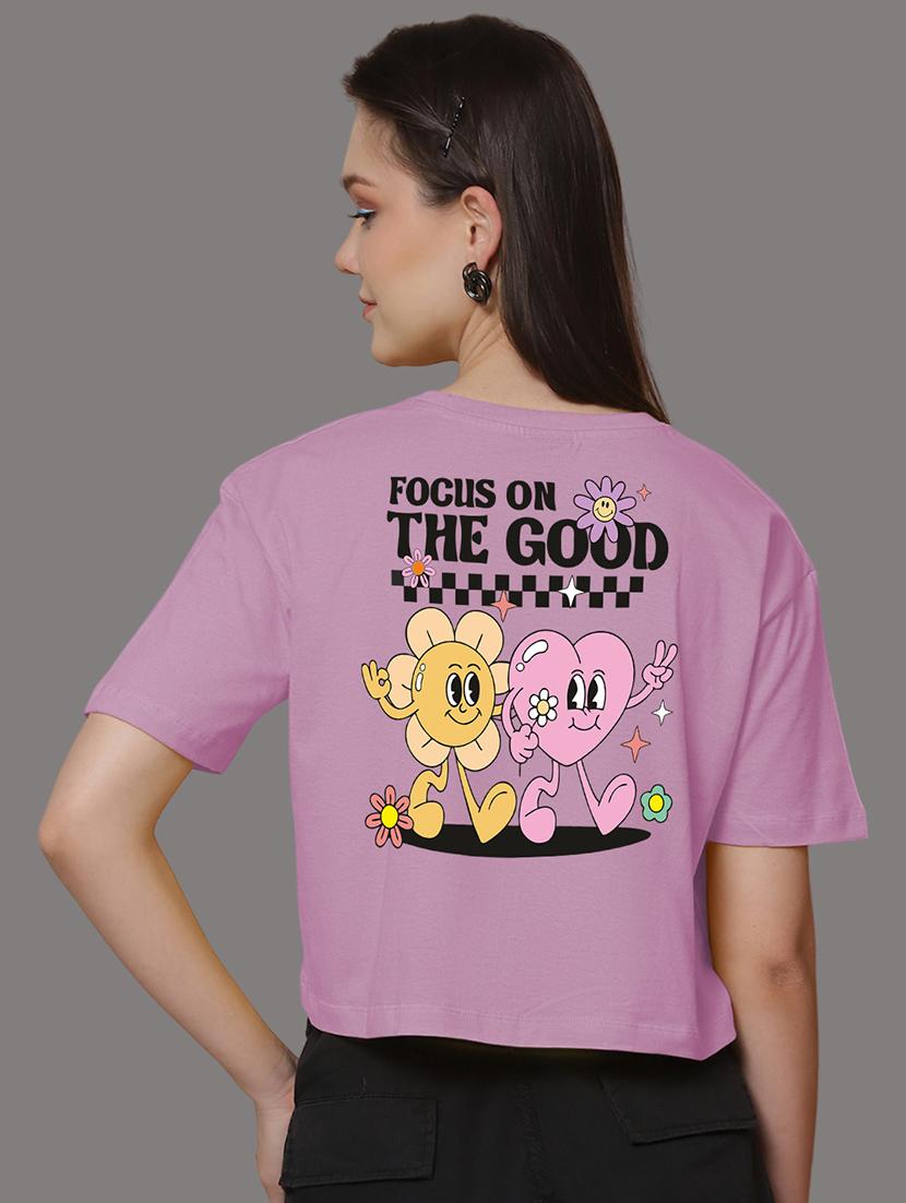 women front & back print round neck t-shirt - 21548943 - Standard Image - 3