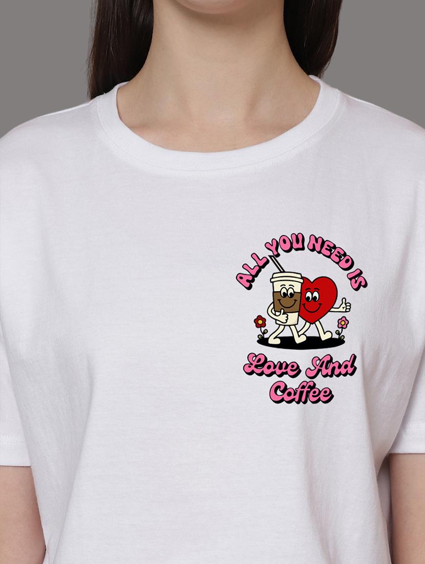 women front & back print round neck t-shirt - 21548944 - Standard Image - 5