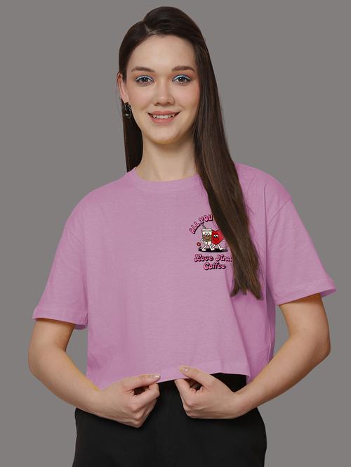 women front & back print round neck t-shirt - 21548945 -  Standard Image - 0