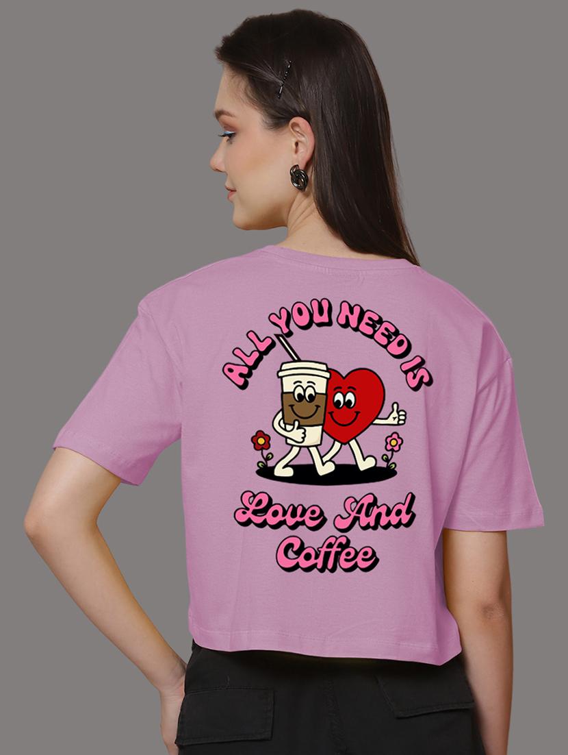 women front & back print round neck t-shirt - 21548945 - Standard Image - 3