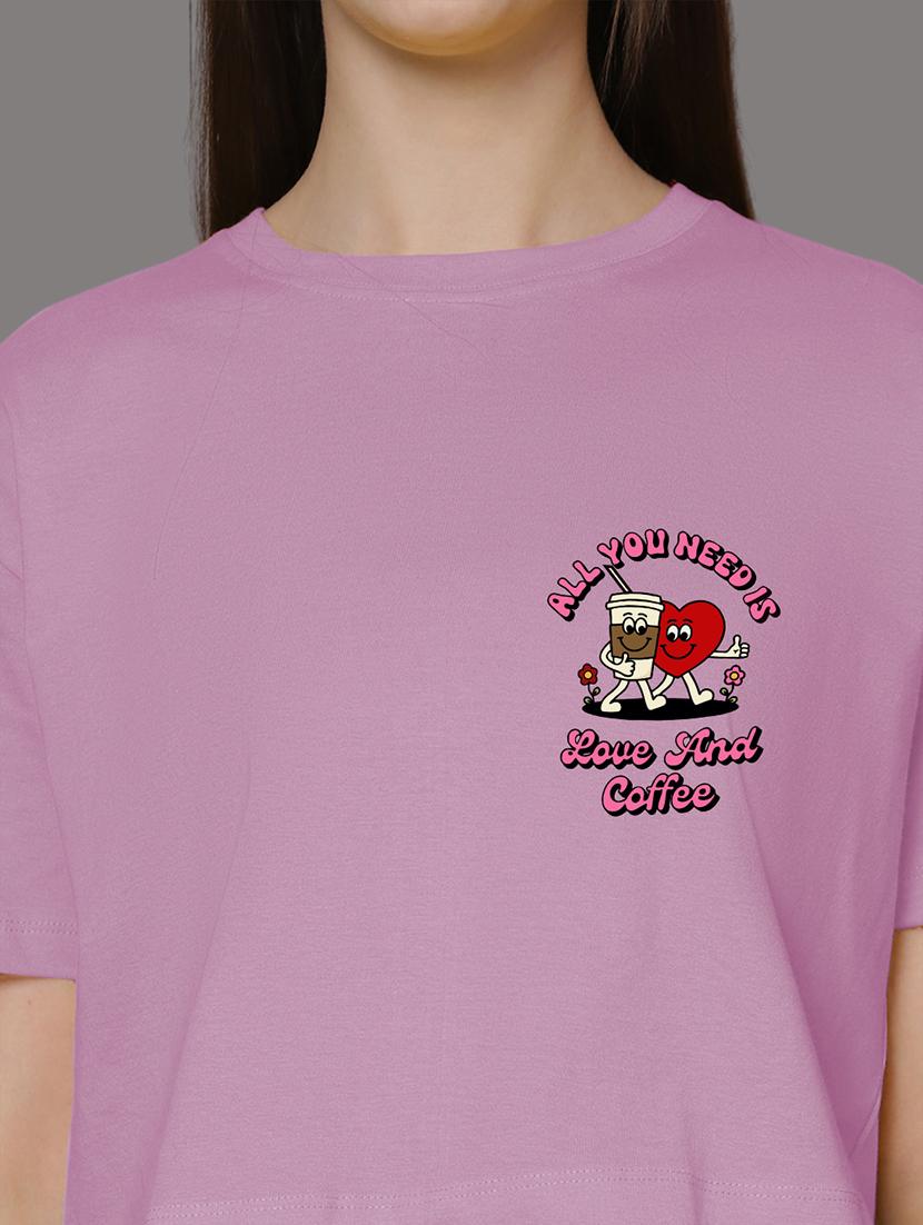 women front & back print round neck t-shirt - 21548945 - Standard Image - 5