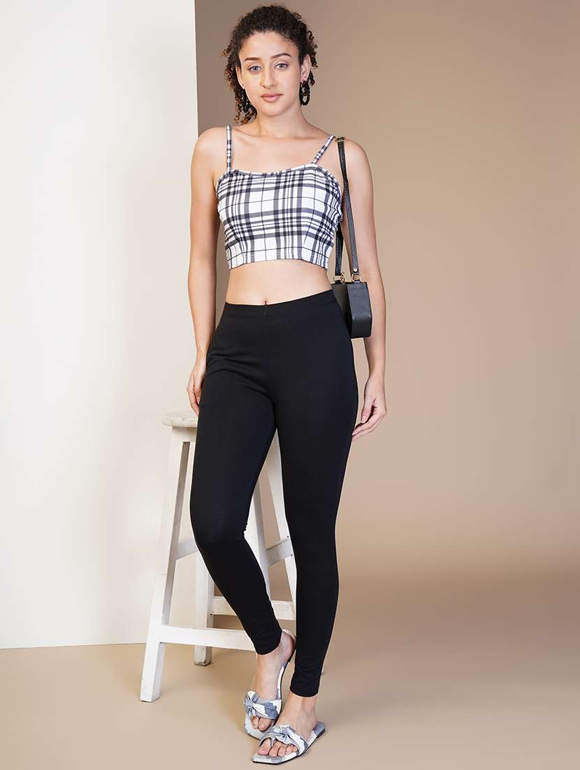 women solid ankle length leggings - 21549572 -  Standard Image - 3