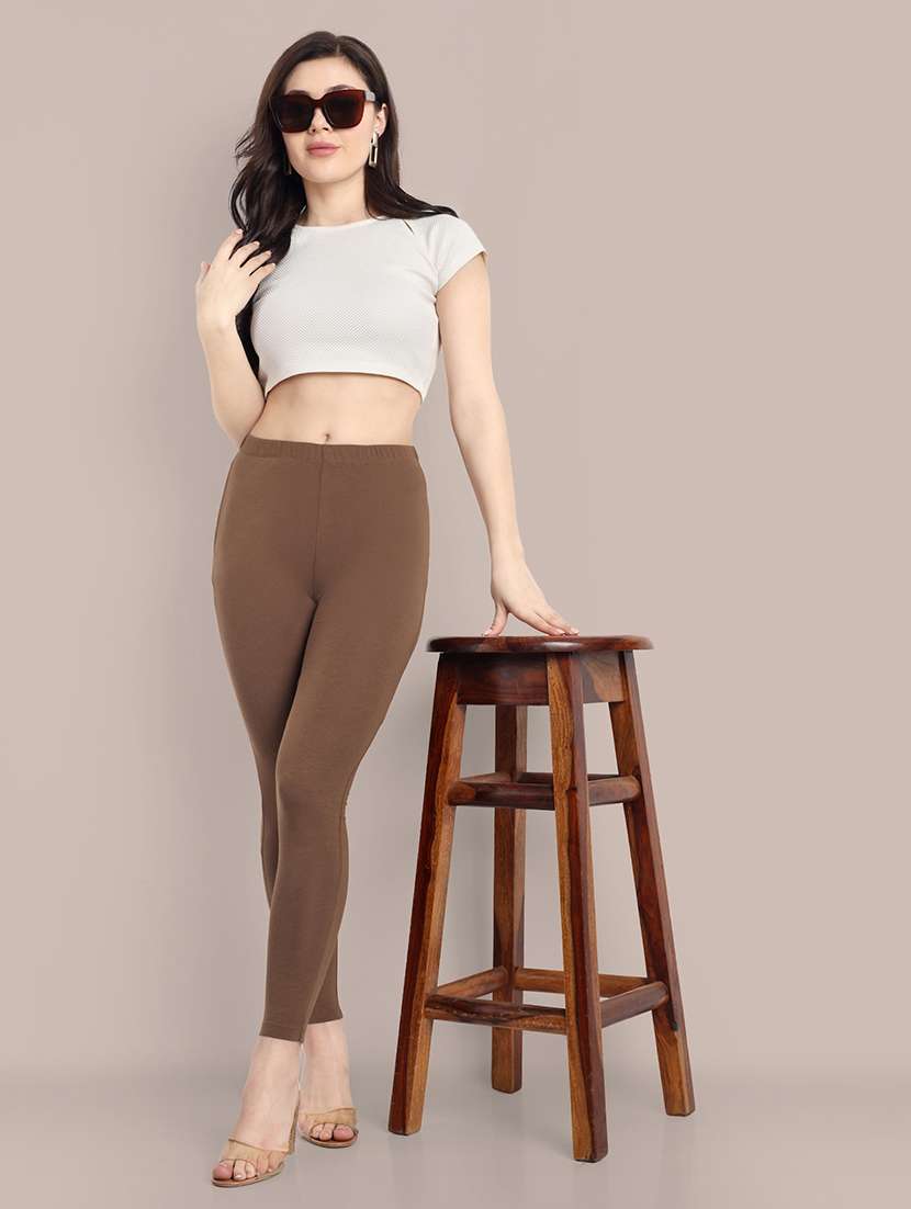women solid ankle length leggings - 21549576 -  Standard Image - 3