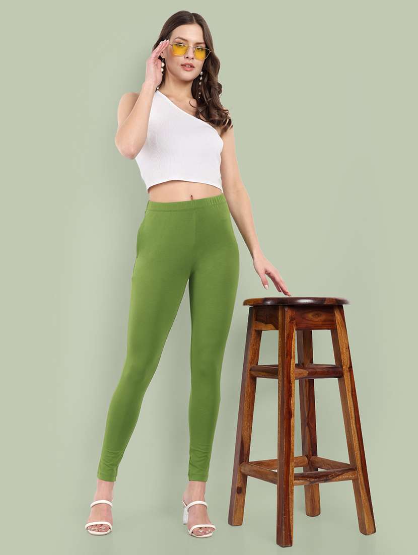 women solid ankle length leggings - 21549577 -  Standard Image - 3