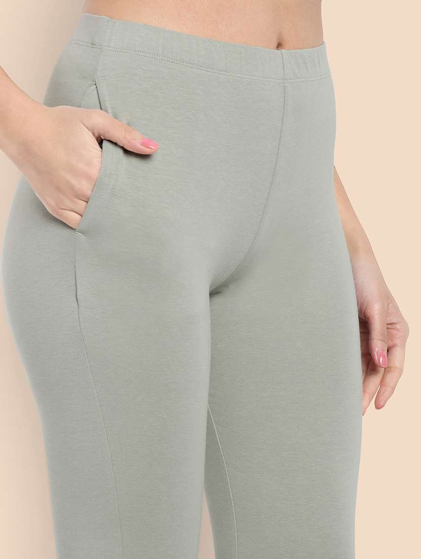 women solid ankle length leggings - 21549580 - Standard Image - 5