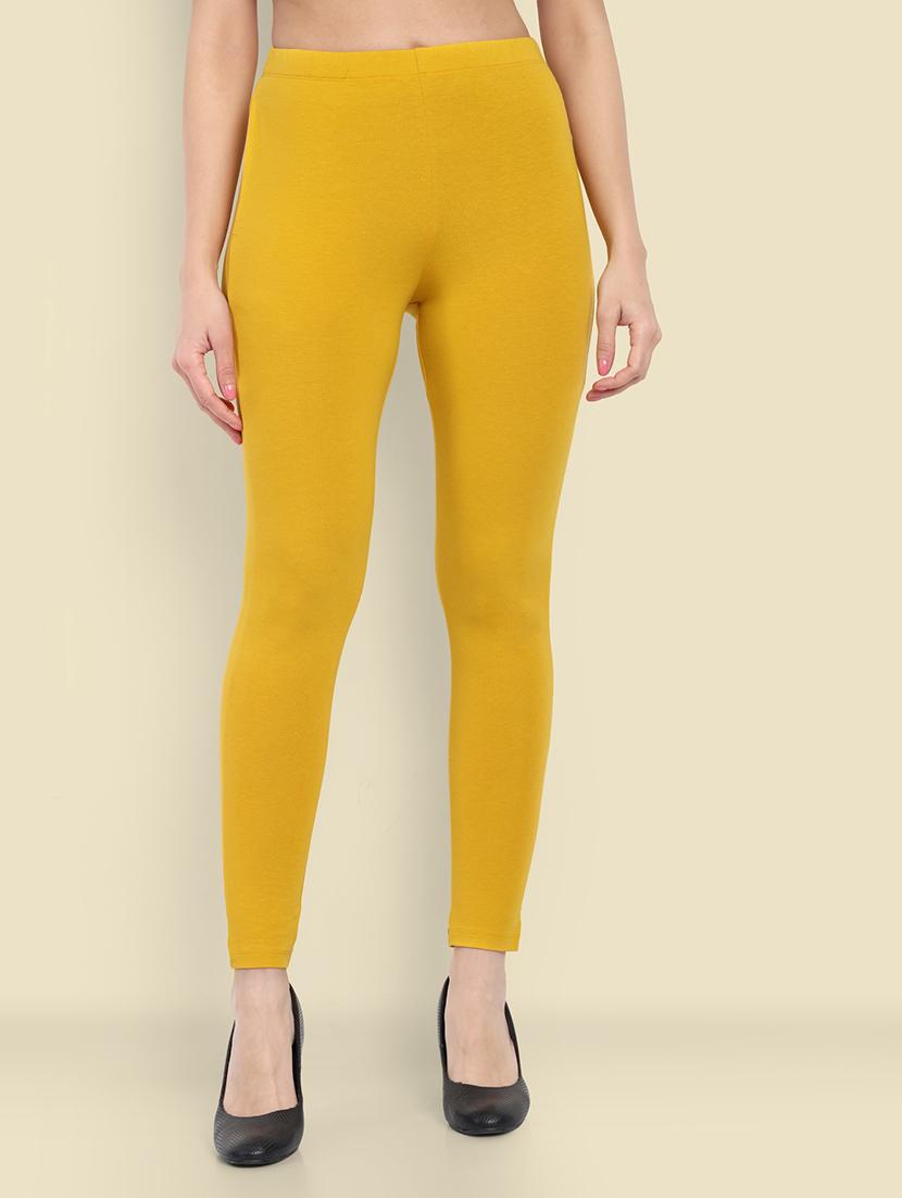 women solid ankle length leggings