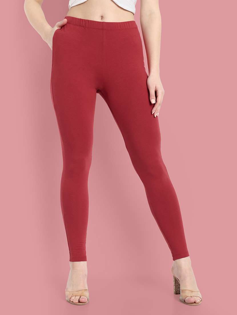 women solid ankle length leggings - 21549585 -  Zoom Image - 0