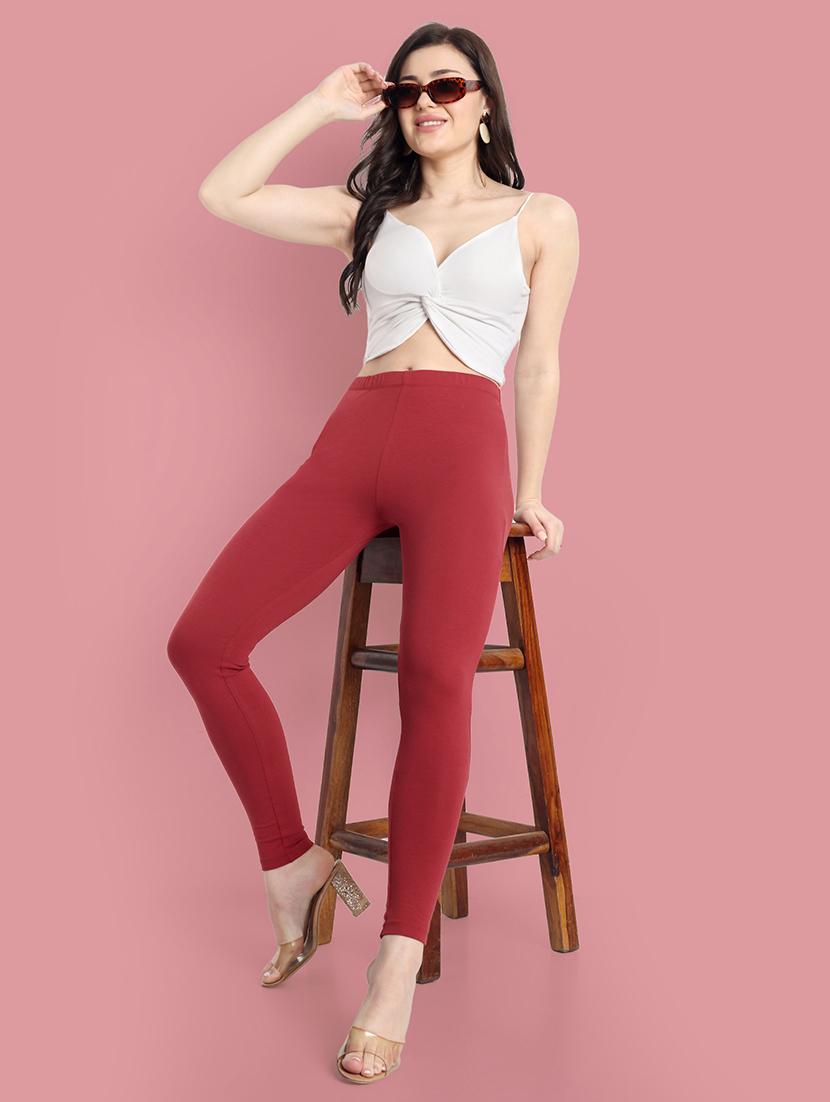 women solid ankle length leggings - 21549585 - Standard Image - 3