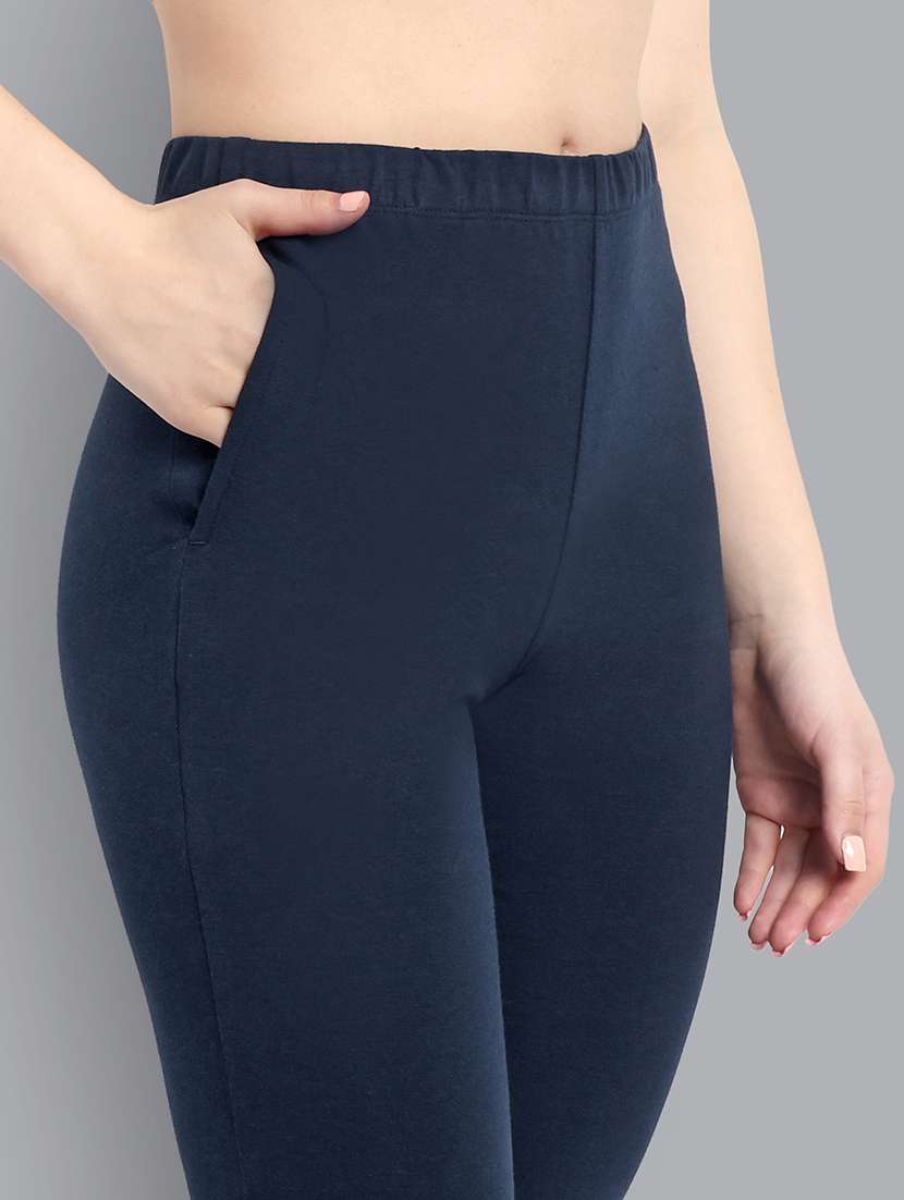 women solid ankle length leggings - 21549587 - Standard Image - 5