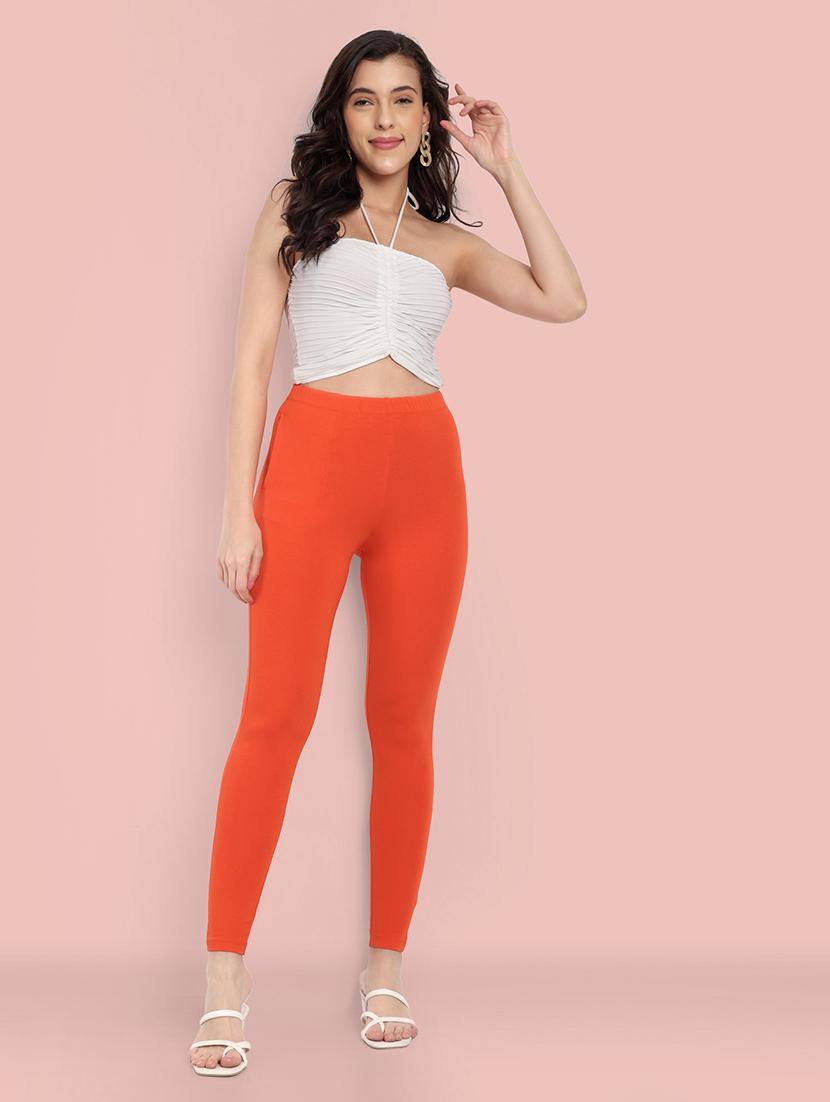 women solid ankle length leggings - 21549589 - Standard Image - 3
