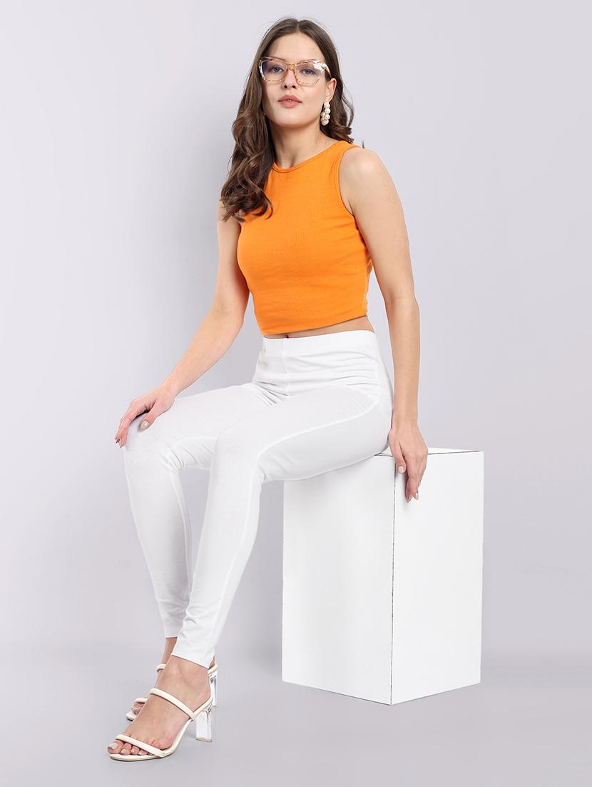 women solid ankle length leggings - 21549592 - Standard Image - 3