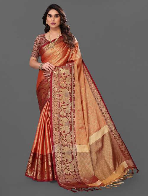 women self design kanjivaram saree - 21549655 - Standard Image - 0