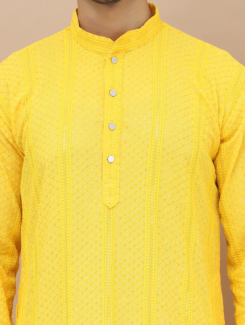 men embroidered mandarin neck kurta - 21550001 - Standard Image - 5