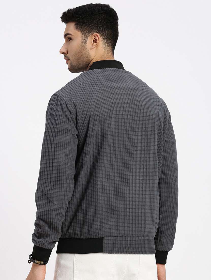 men solid henley collar casual jacket - 21550025 -  Standard Image - 3