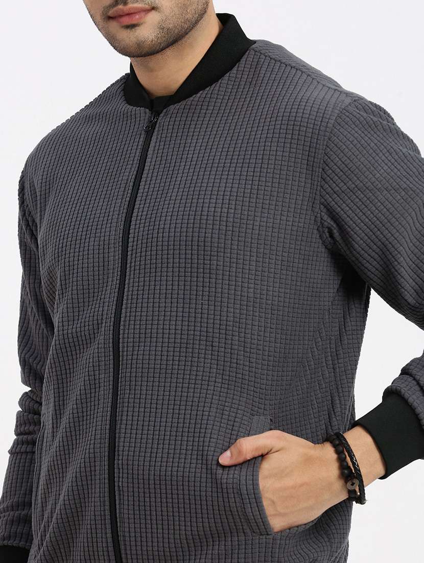 men solid henley collar casual jacket - 21550025 -  Standard Image - 5