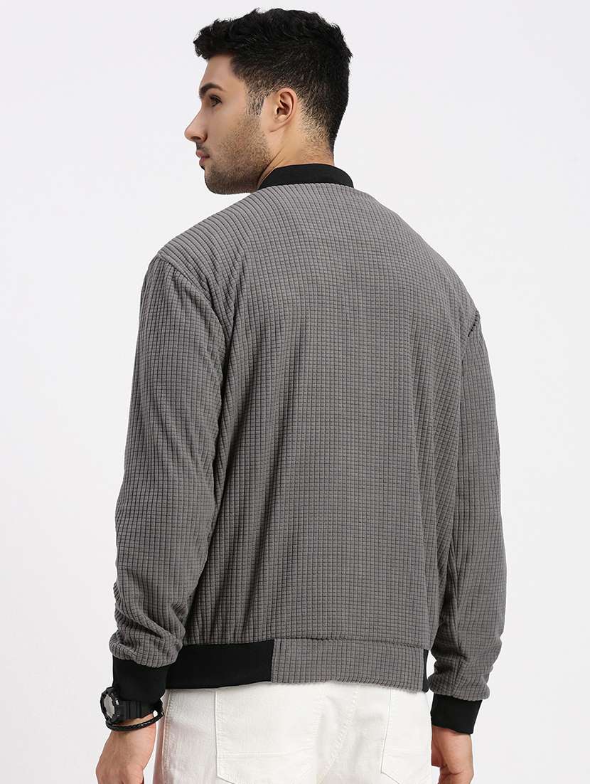 men solid henley collar casual jacket - 21550026 -  Standard Image - 3