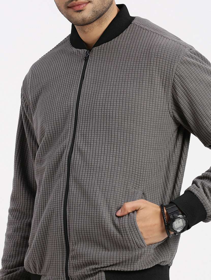 men solid henley collar casual jacket - 21550026 -  Standard Image - 5