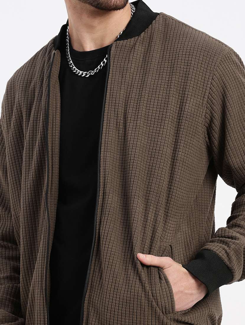 men solid henley collar casual jacket - 21550028 -  Standard Image - 5