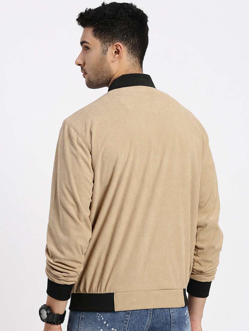 men solid henley collar casual jacket - 21550031 -  Standard Image - 3