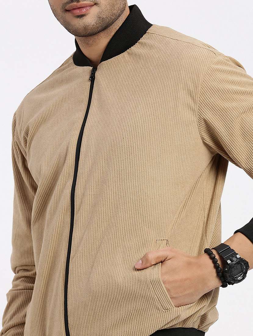 men solid henley collar casual jacket - 21550031 -  Standard Image - 5