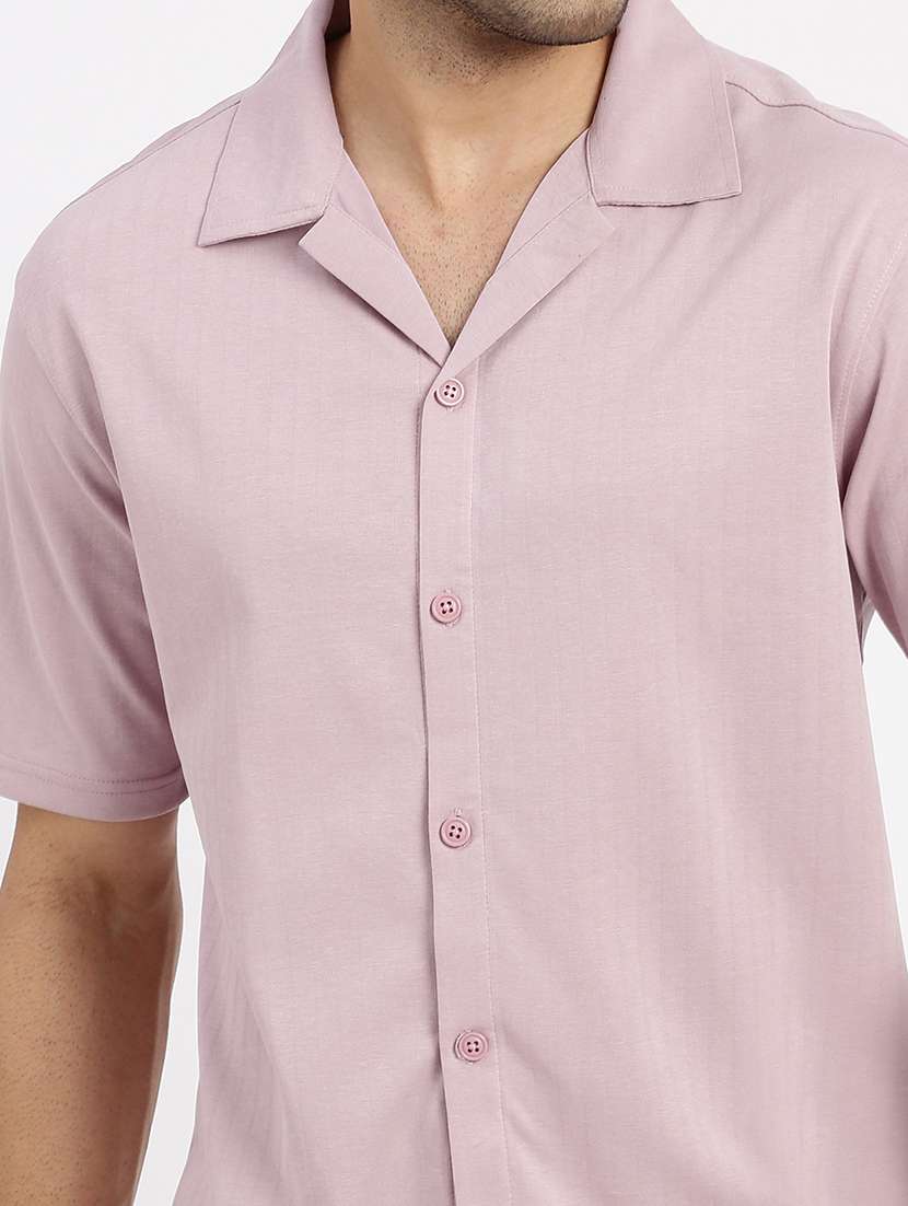 men solid short sleeve casual shirt - 21550051 -  Standard Image - 5
