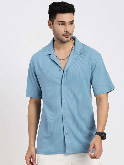 men solid short sleeve casual shirt - 21550053 -  Standard Image - 0