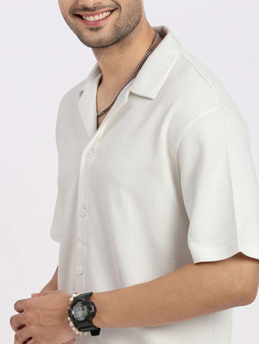 men solid short sleeve casual shirt - 21550054 -  Standard Image - 5
