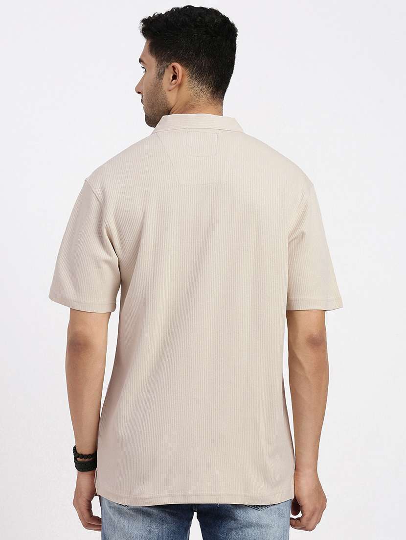 men solid short sleeve casual shirt - 21550056 -  Standard Image - 3