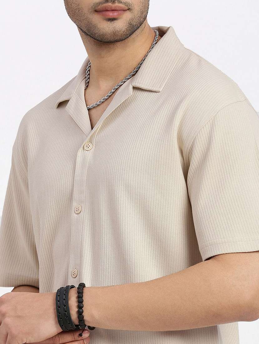 men solid short sleeve casual shirt - 21550056 -  Standard Image - 5