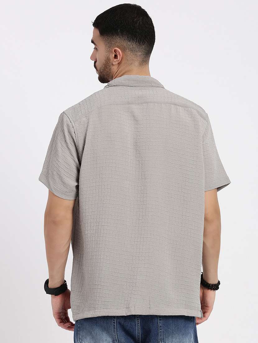 men solid short sleeve casual shirt - 21550081 -  Standard Image - 3