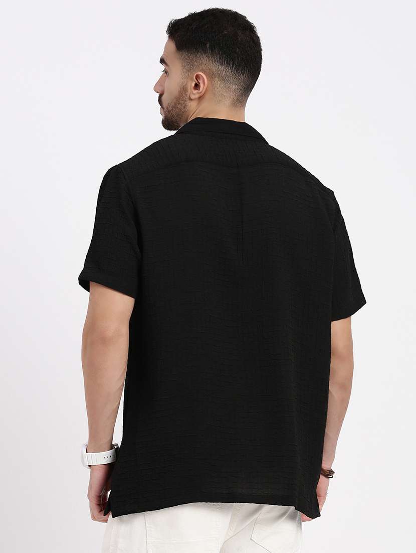 men solid short sleeve casual shirt - 21550084 -  Standard Image - 3