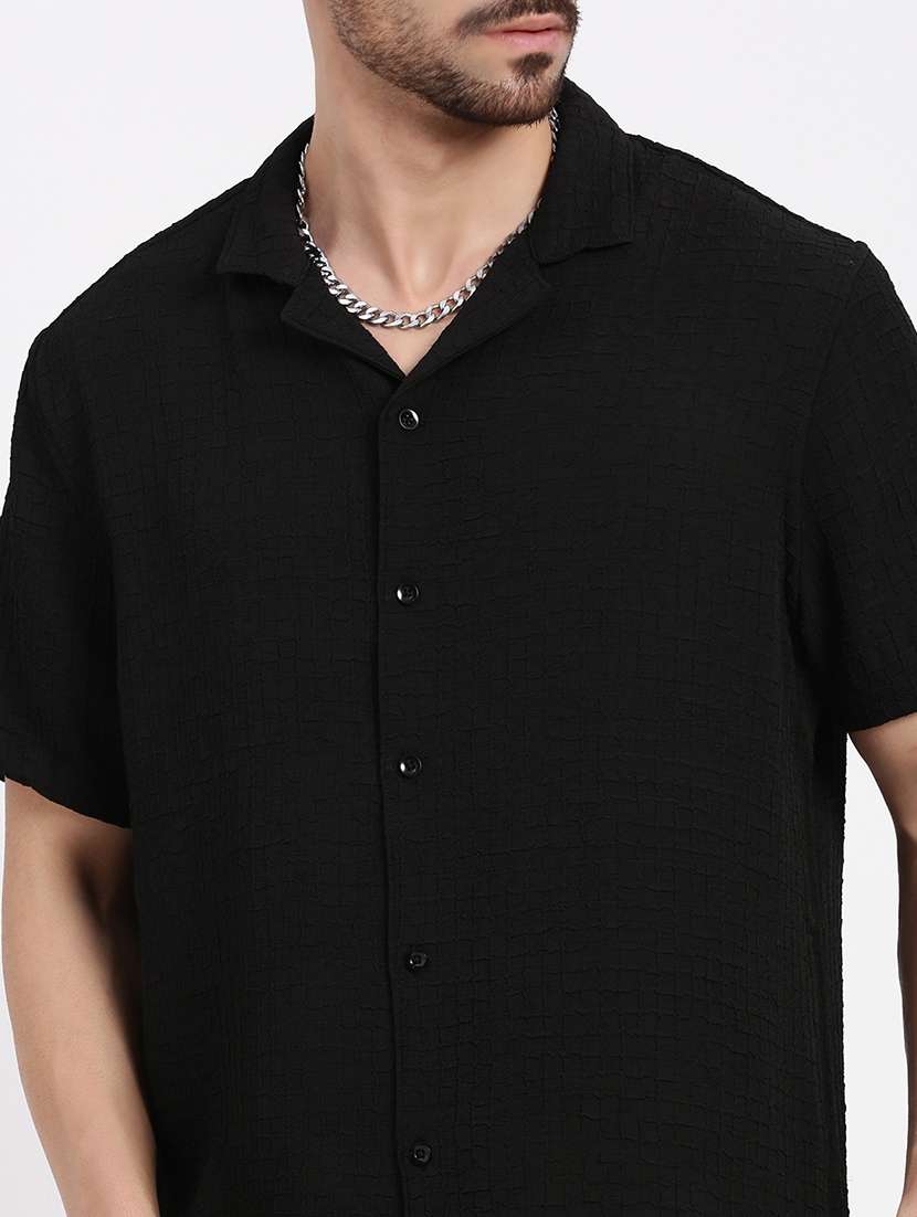 men solid short sleeve casual shirt - 21550084 -  Standard Image - 5